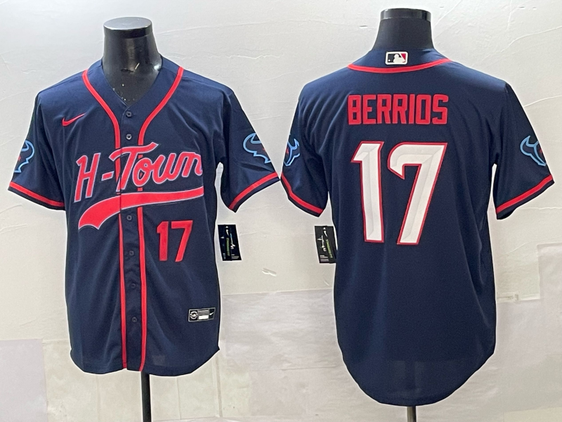 Men Houston Texans #17 Berrios blue Nike Limited NFL 2025 Jersey 003->houston texans->NFL Jersey